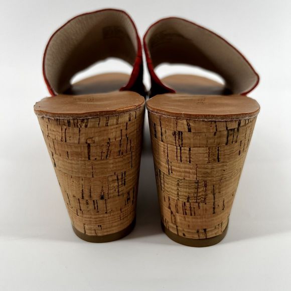 Caslon Terracotta Orange Suede Leather Cork Wedge Slide Sz 9 - Picture 7 of 13